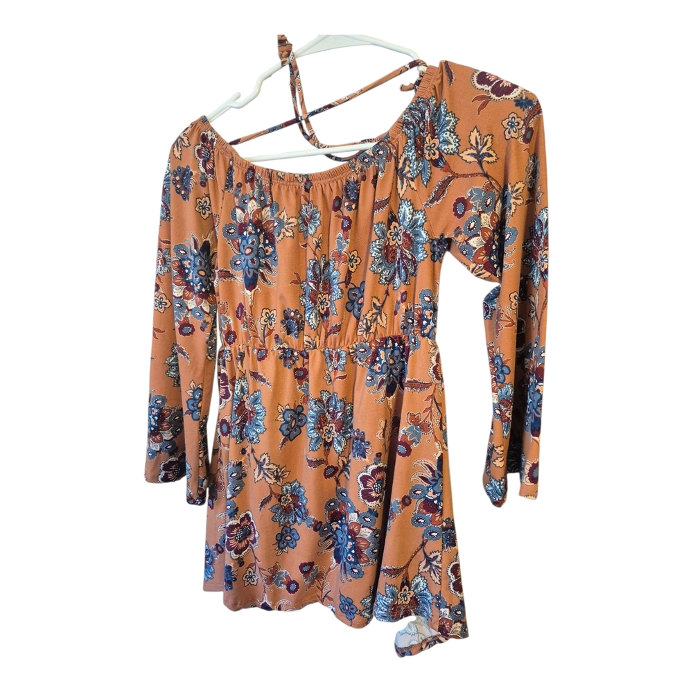 First Love Orange Floral Blouse